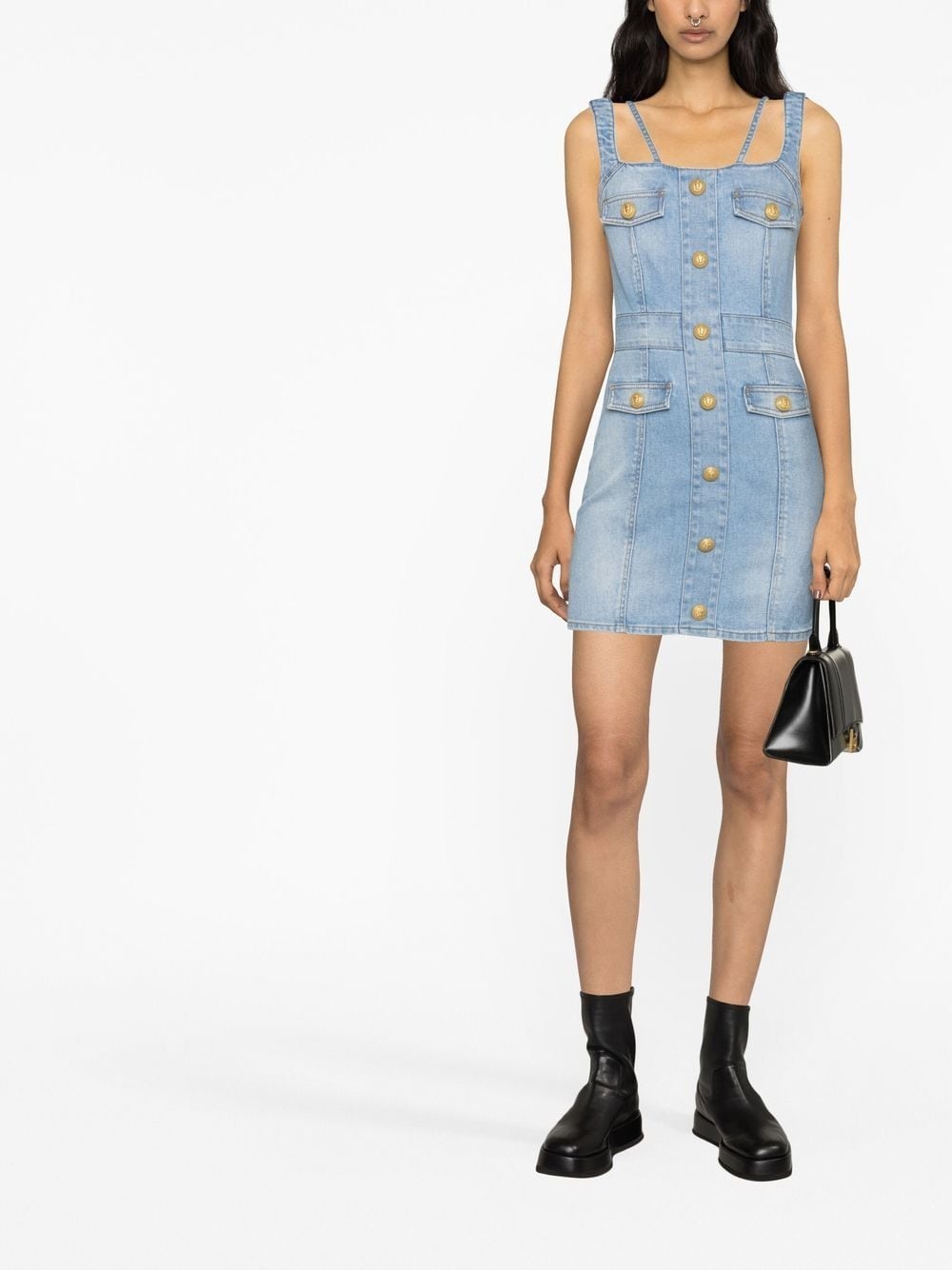 sleeveless denim dress - 2