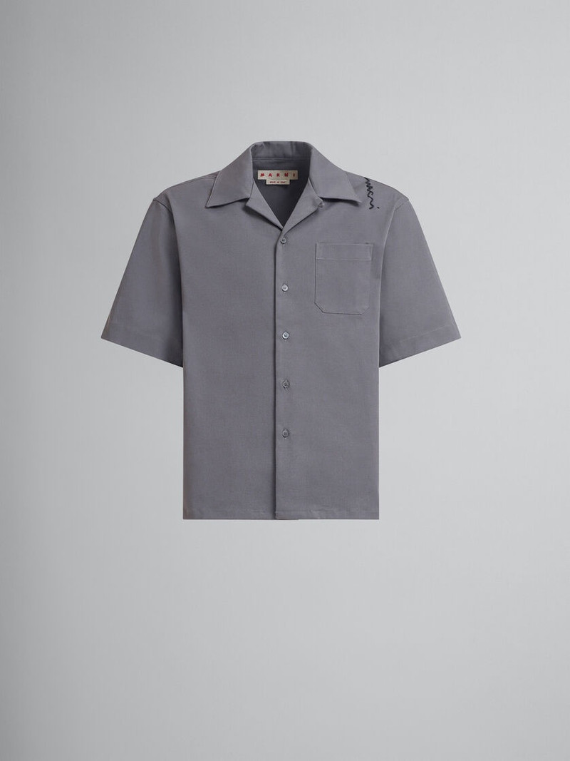 GREY COTTON BOWLING SHIRT 1