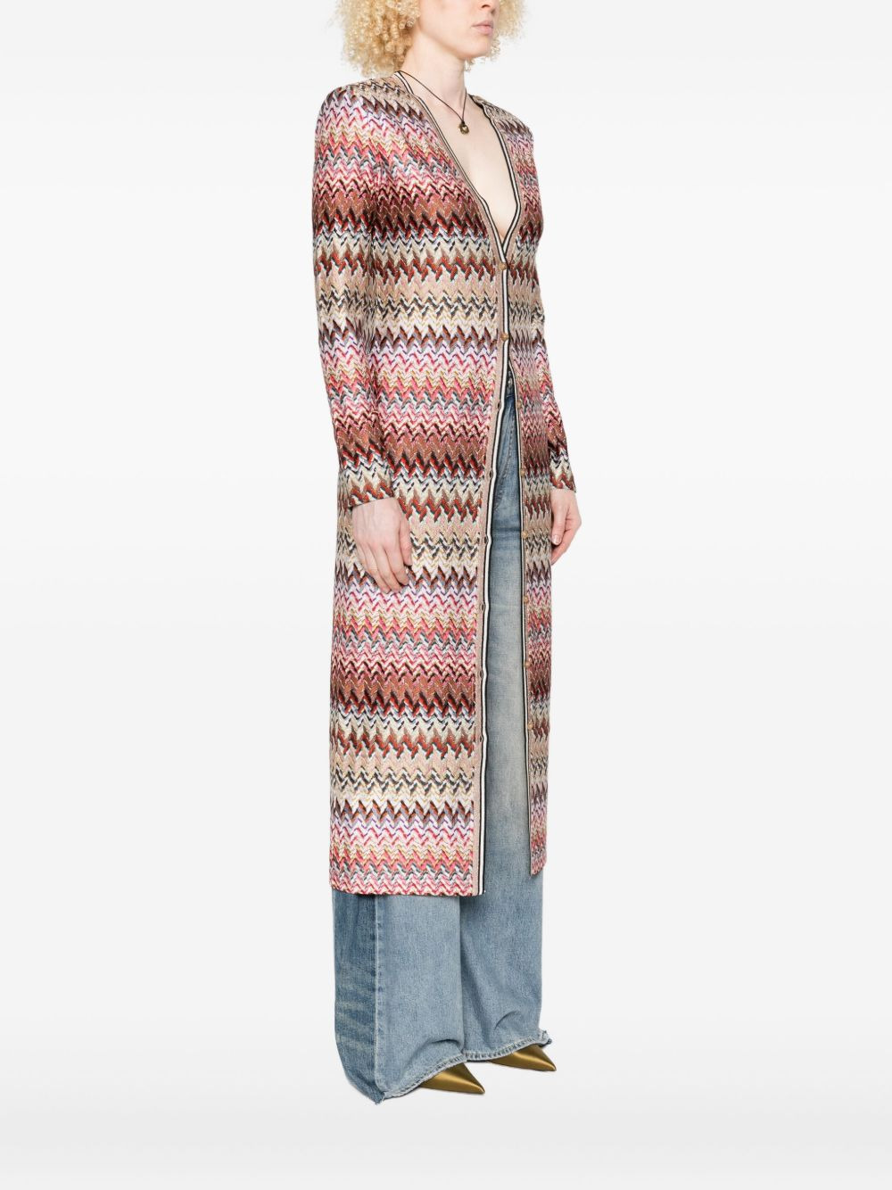 zigzag-pattern cardi-coat - 3