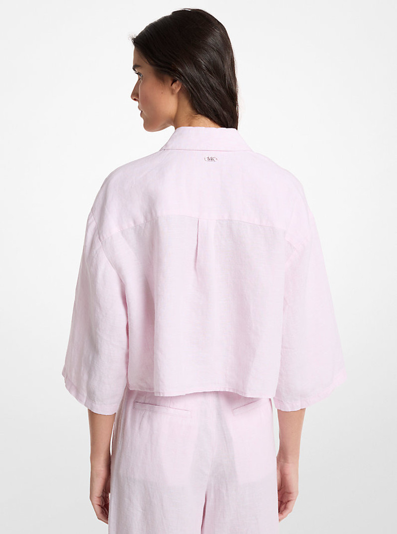 MICHAEL KORS Linen Cropped Shirt outlook