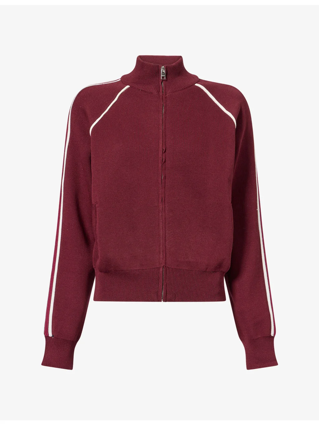Stripe-Trim Knit Track Jacket - 1