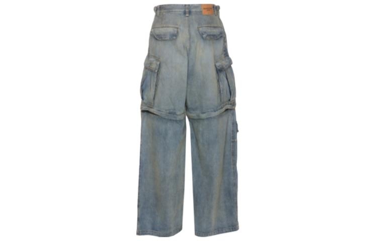 (WMNS) Balenciaga 24SS Zipper Type 2Way Denim Cargo Pants 'Blue' 773759TPW534868 - 2