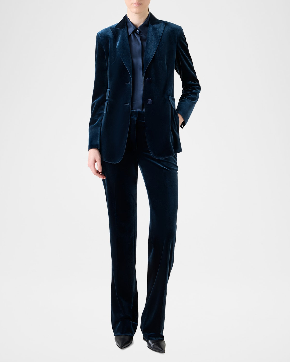 Percival Techno Velvet Stretch Single-Breasted Jacket - 2