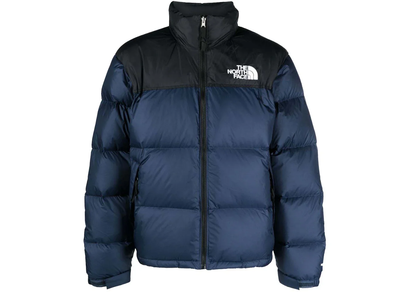 The North Face 1996 Retro Nuptse Logo-Print Padded Jacket Navy Blue/Black - 1