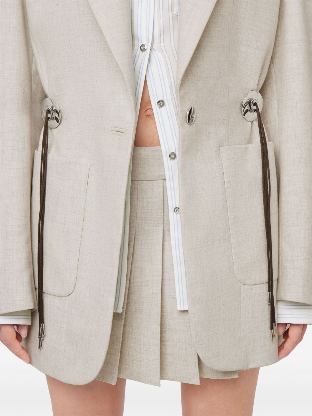 mottled wool blazer - 4