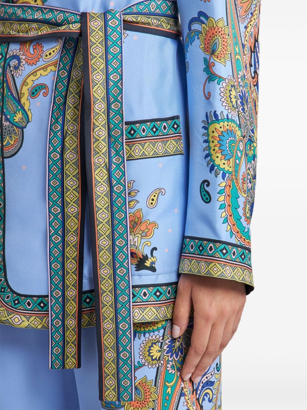 silk twill blazer - 4