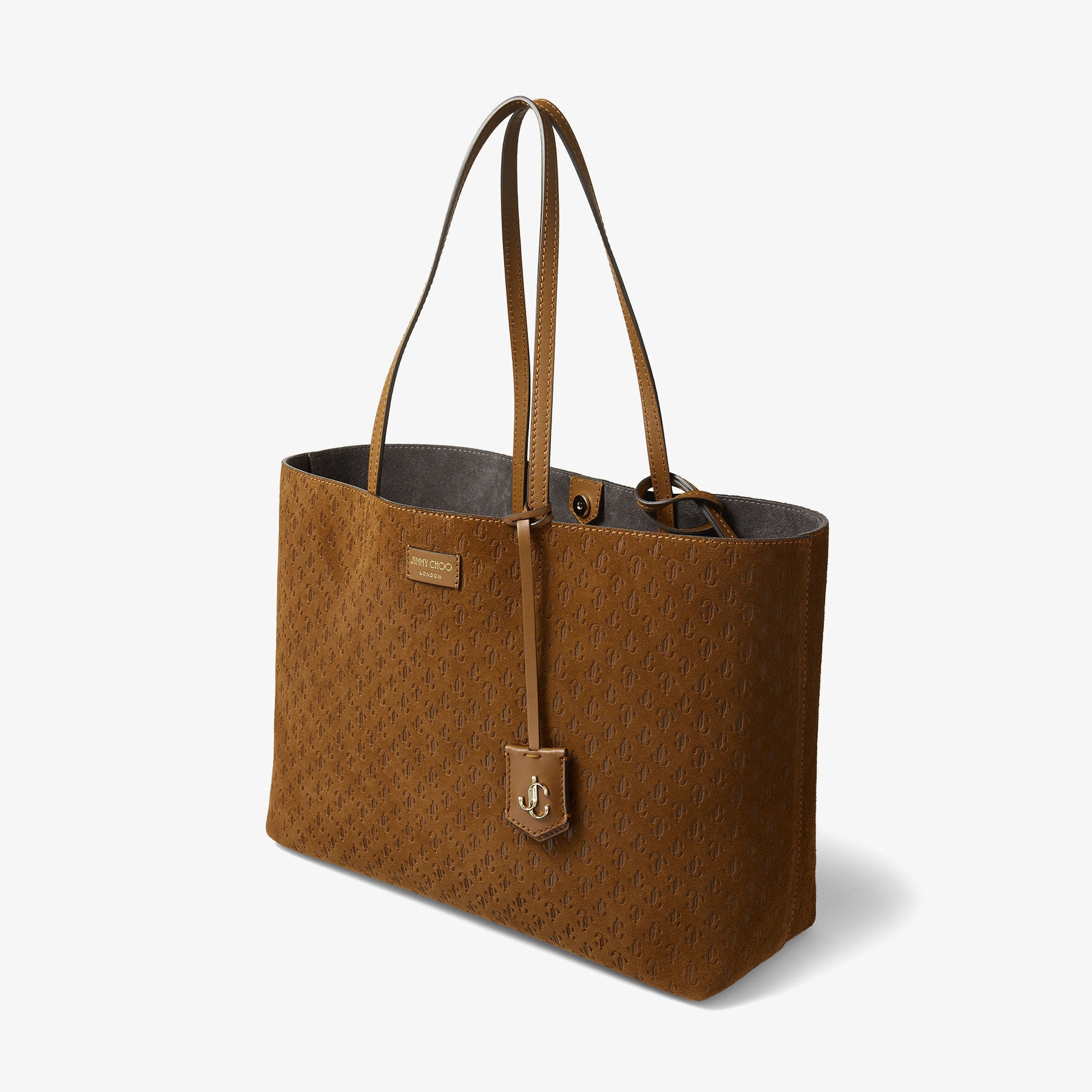 Nine2Five E/W
Dark Tan Suede Tote Bag with Embossed JC Monogram - 6