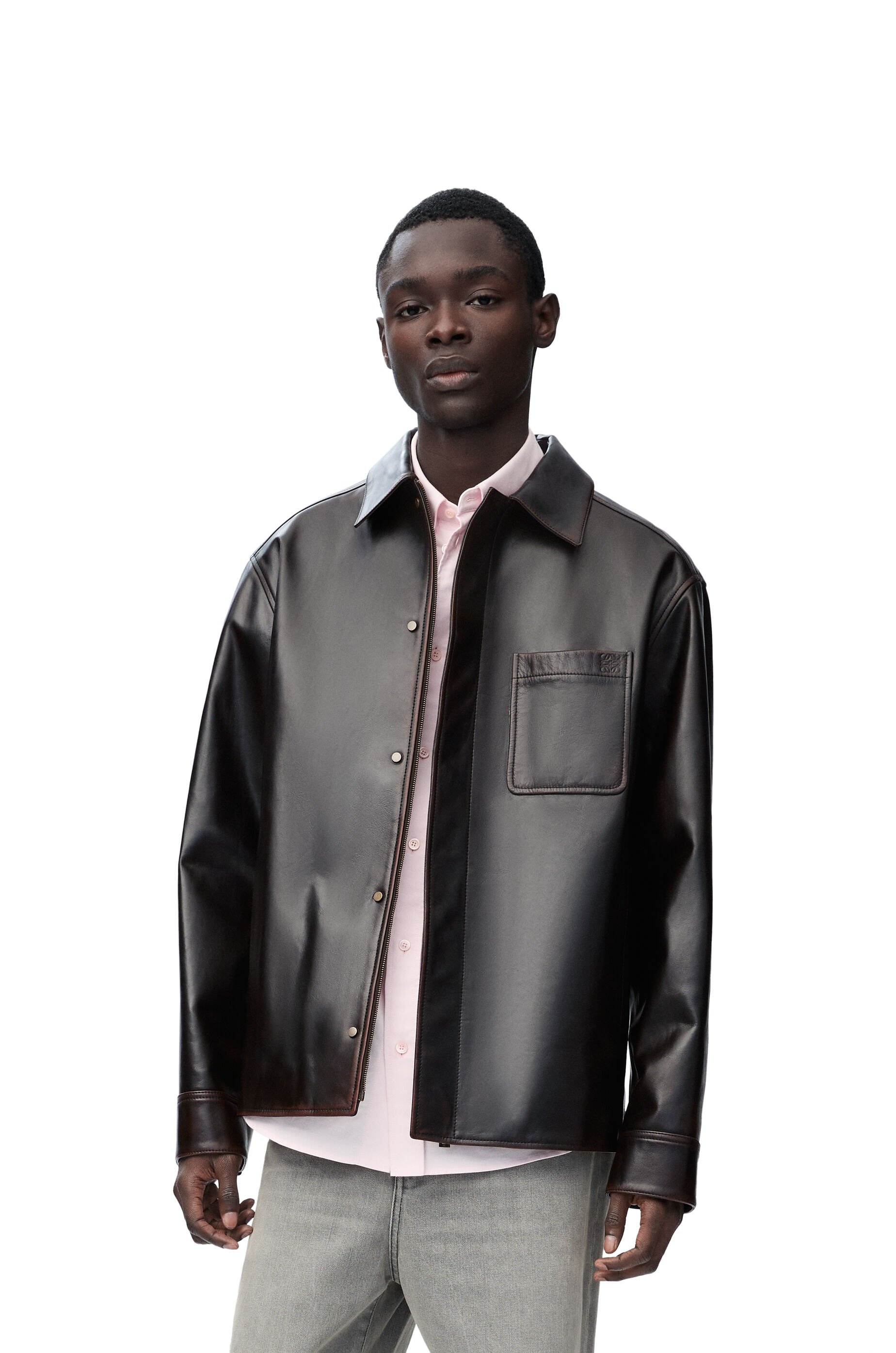 Overshirt in nappa calfskin - 3