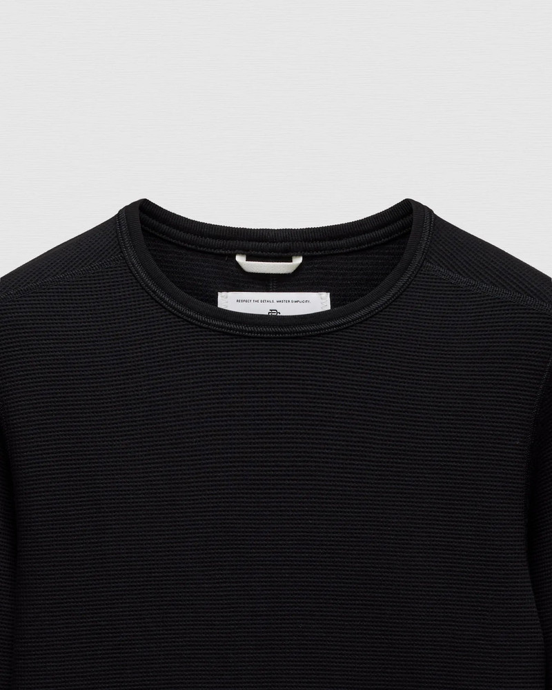 Reigning Champ Lightweight Waffle Standard Fit Long Sleeve - Black outlook
