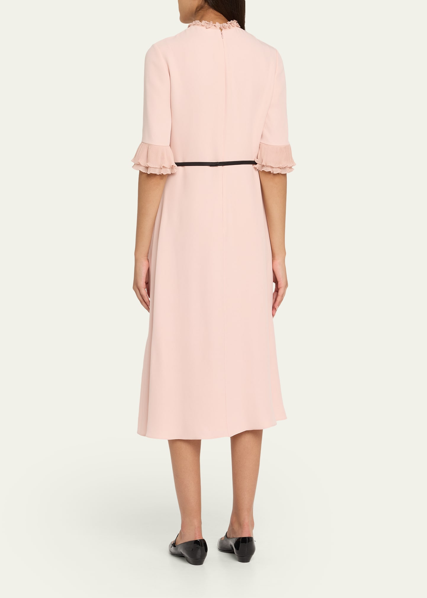 Ruffle 3/4-Sleeve Bow Midi Dress - 3
