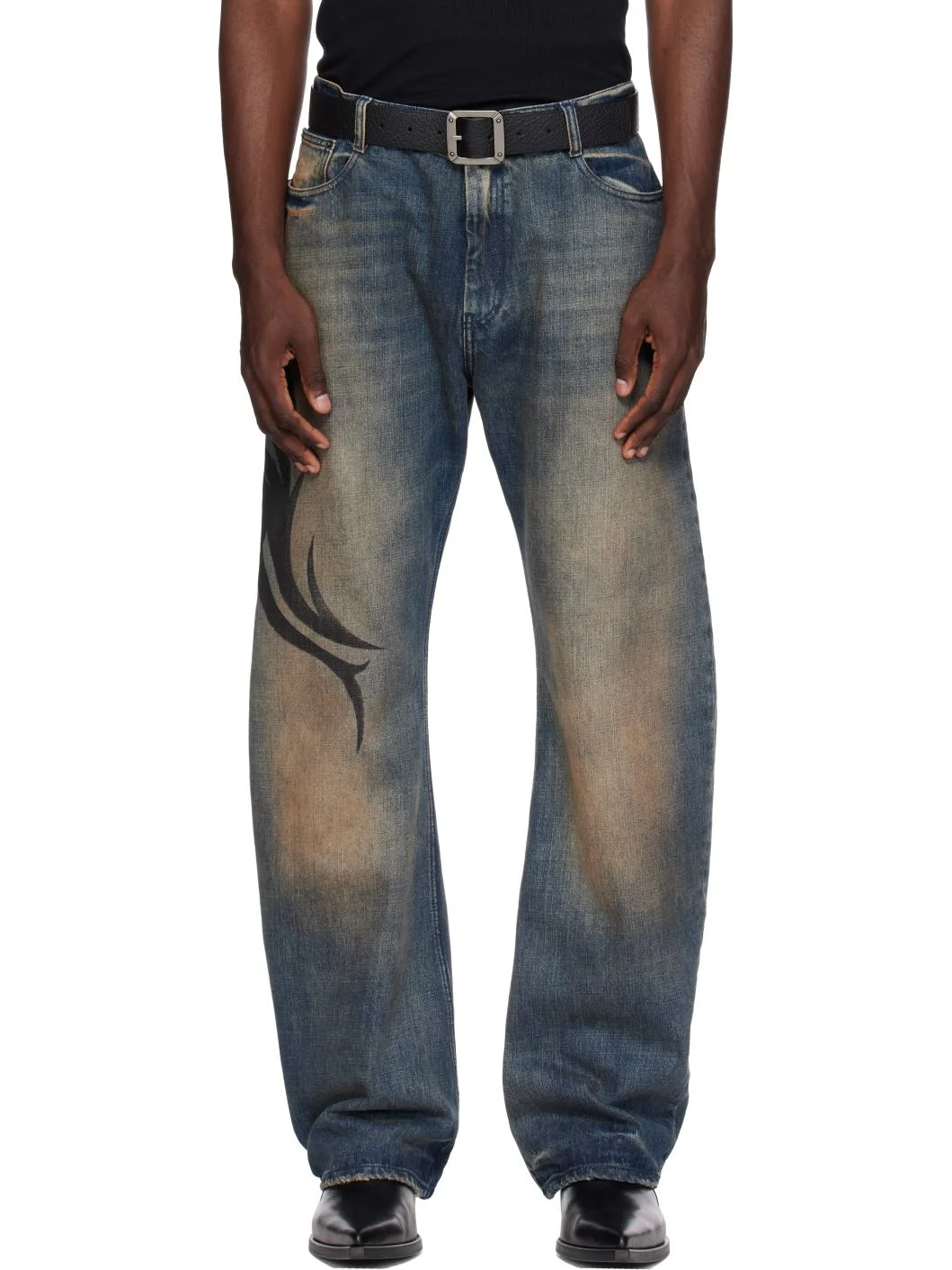 Blue Graffiti O-Leg Jeans - 1