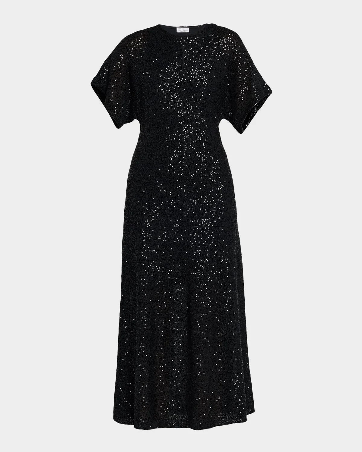 Sequin Linen-Cashmere Midi Dress - 1