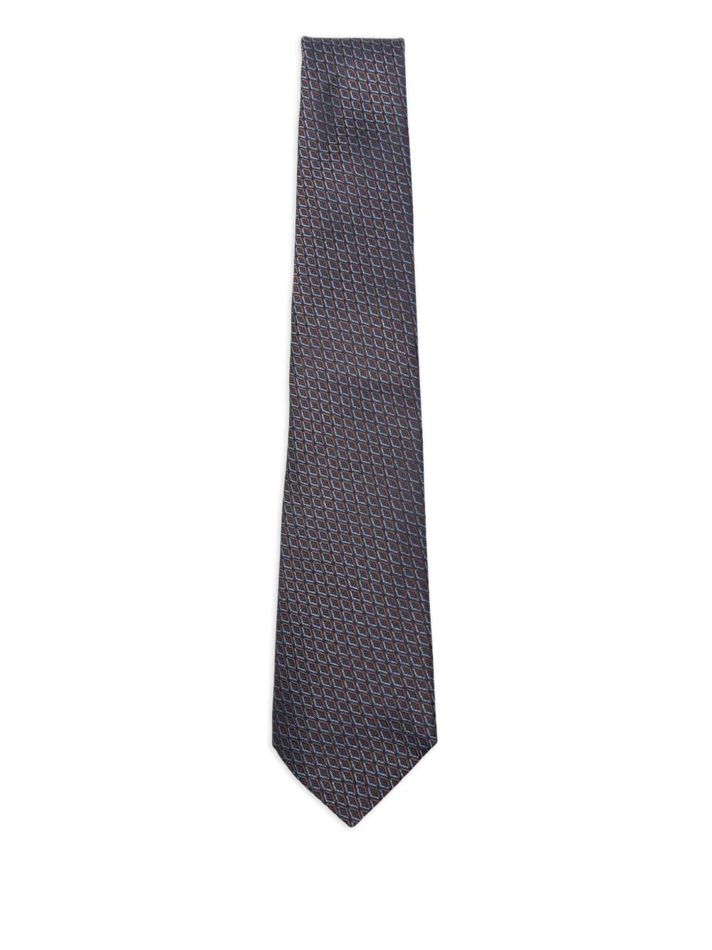 geometric-pattern silk tie - 1
