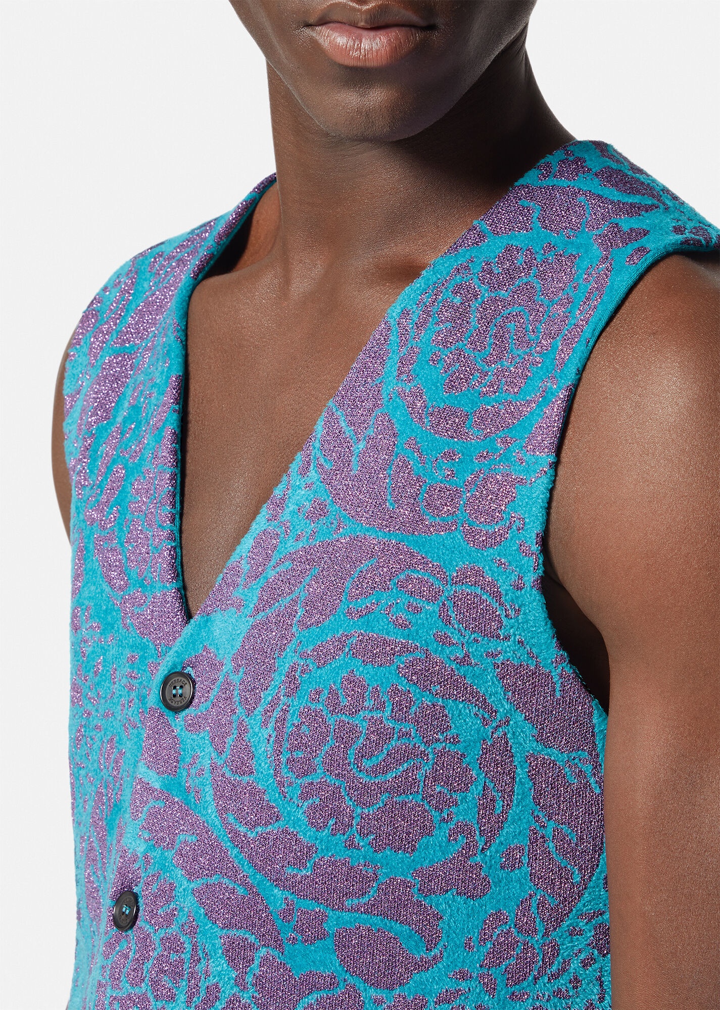 Barocco Silhouette Sweater Vest - 5