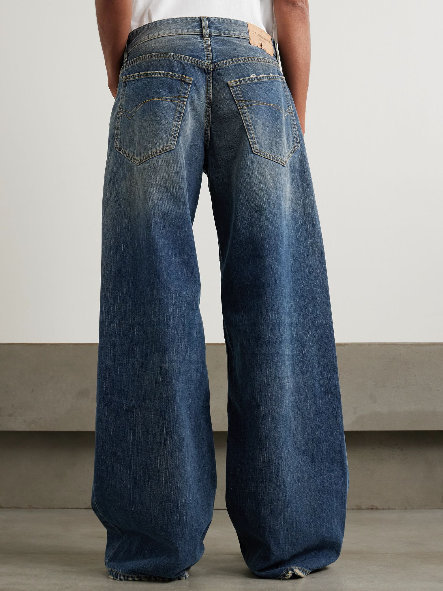 Mid-rise wide-leg jeans Blue - 4