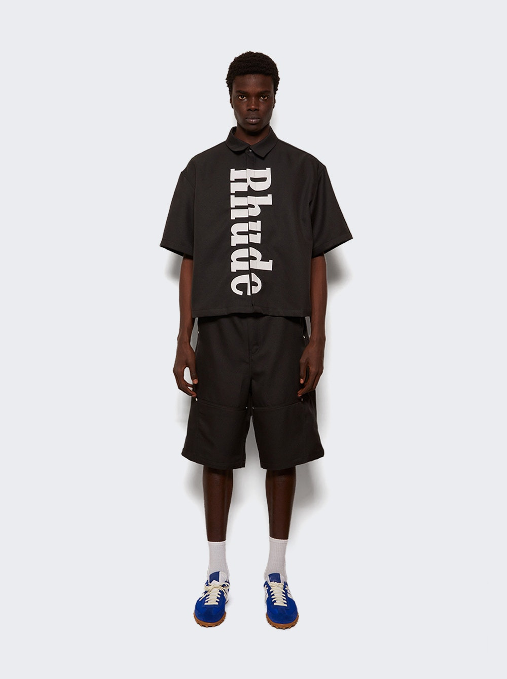 Center Logo Button Up Shirt Black - 5