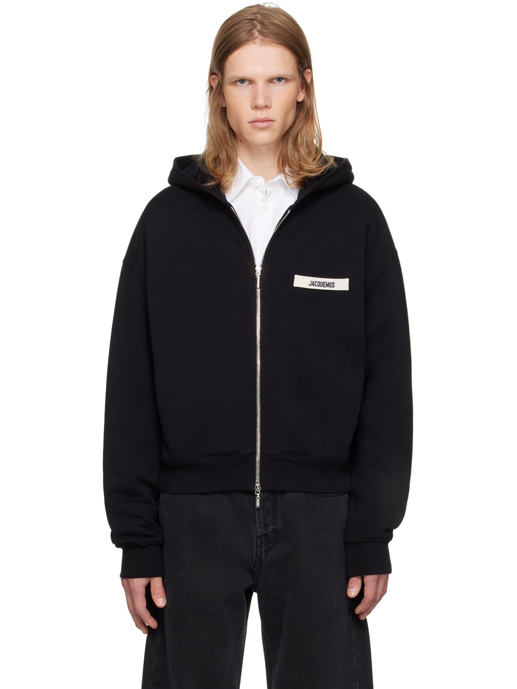 Black La Casa 'Le hoodie Gros Grain zippé' Hoodie - 1