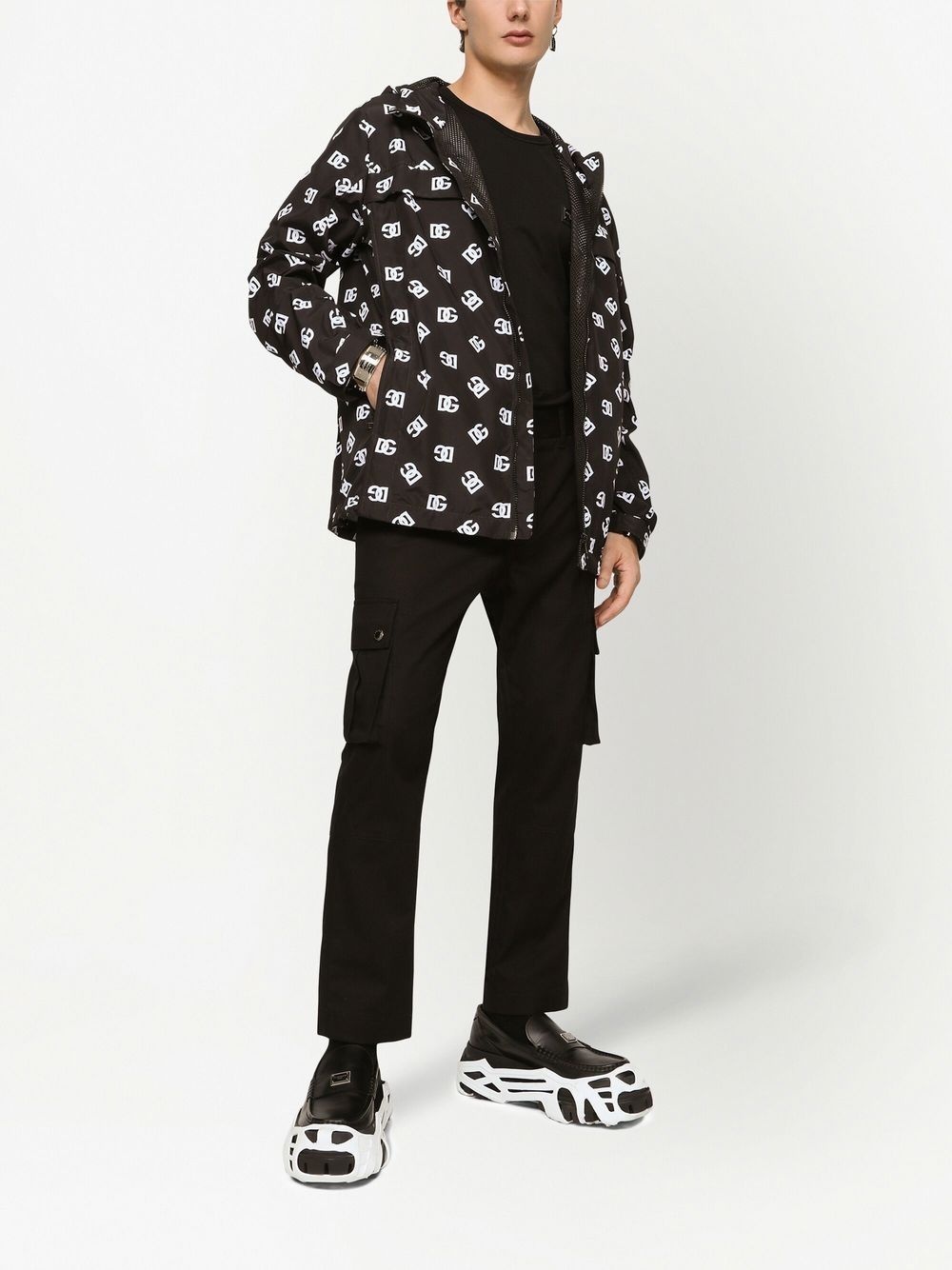 monogram-print zip-up hoodie - 2
