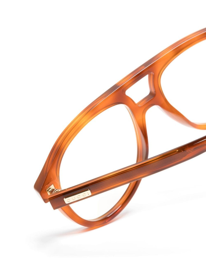 logo-plaque pilot-frame glasses 3