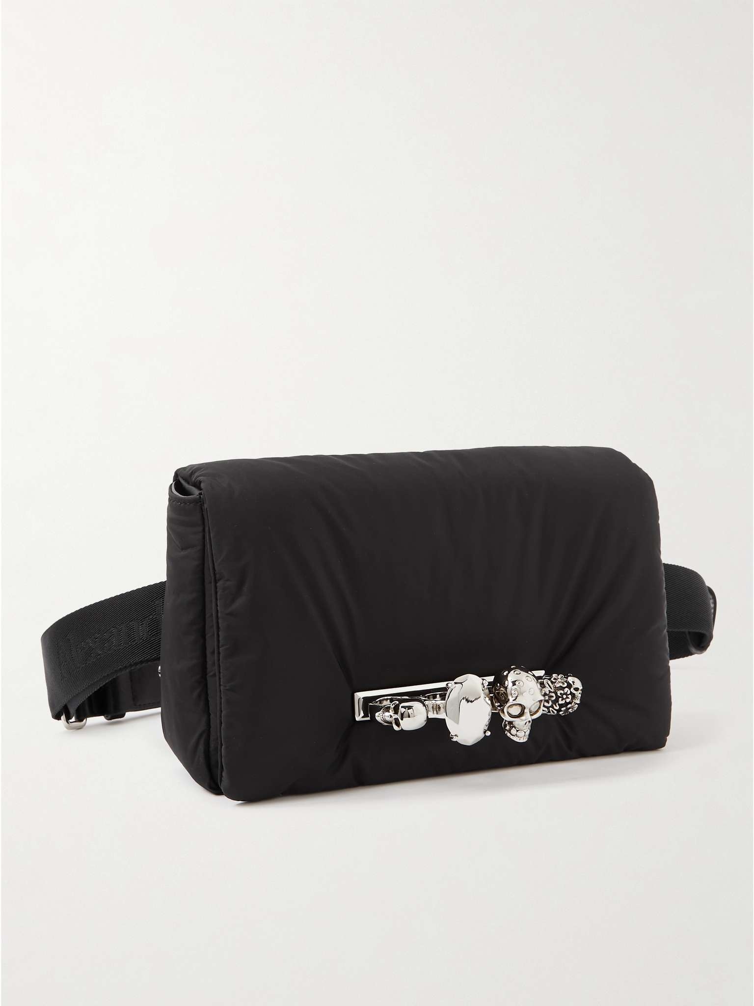 Alexander McQueen The Knuckle Embellished Leather-Trimmed