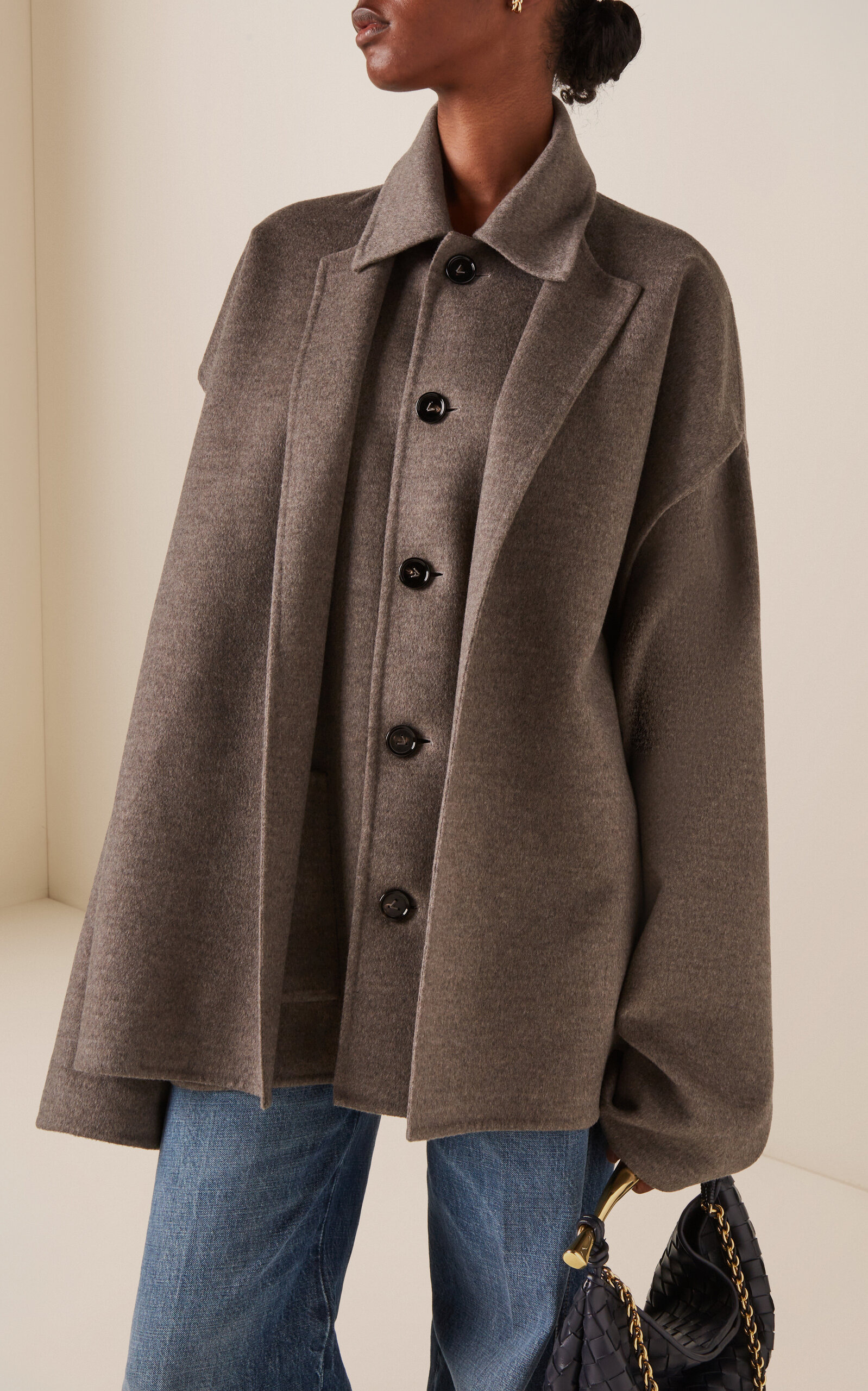 Wool-Cashmere Short Coat grey - 2