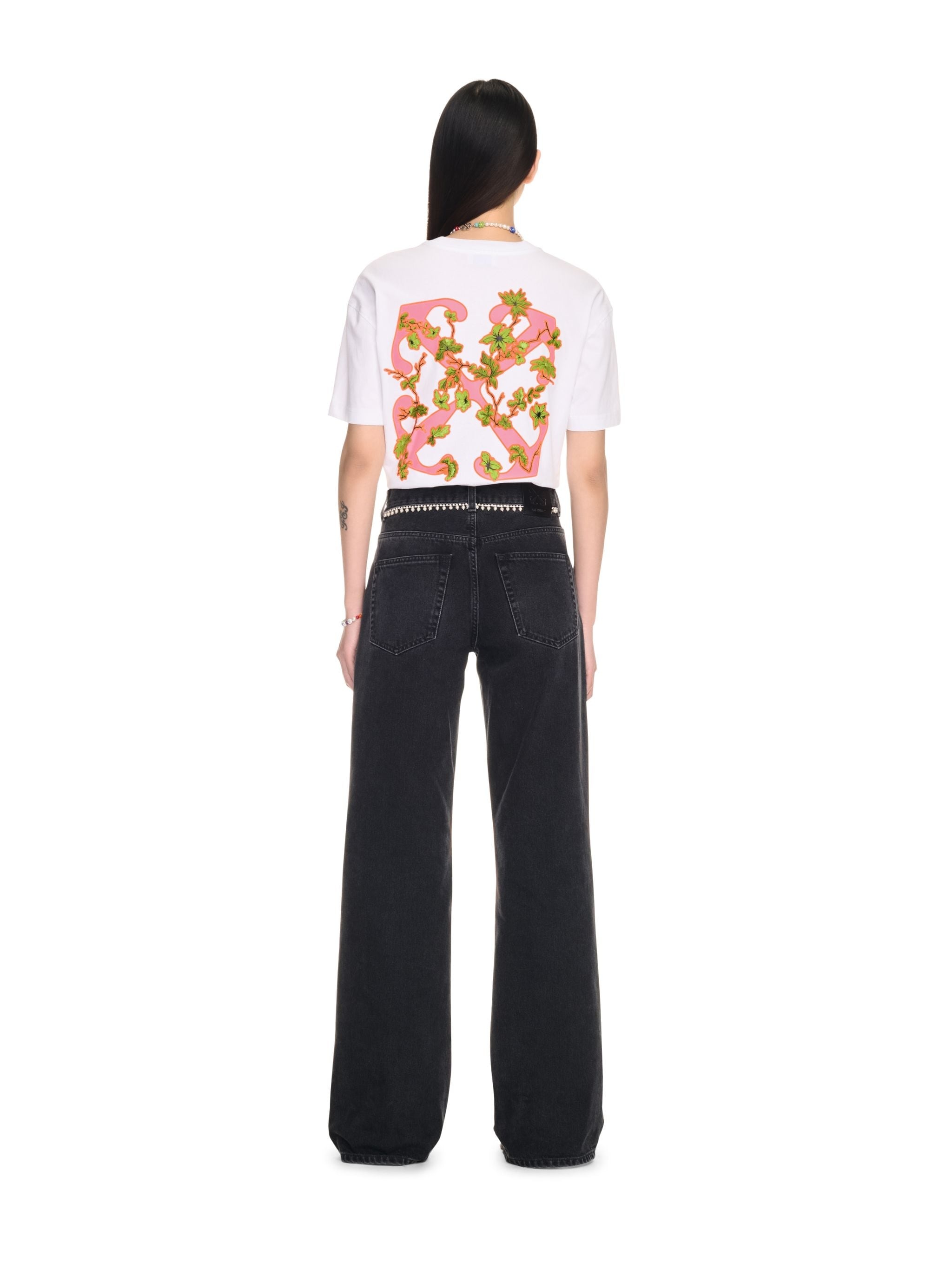 White Ramage Flower Arrow S/s Tee - 4