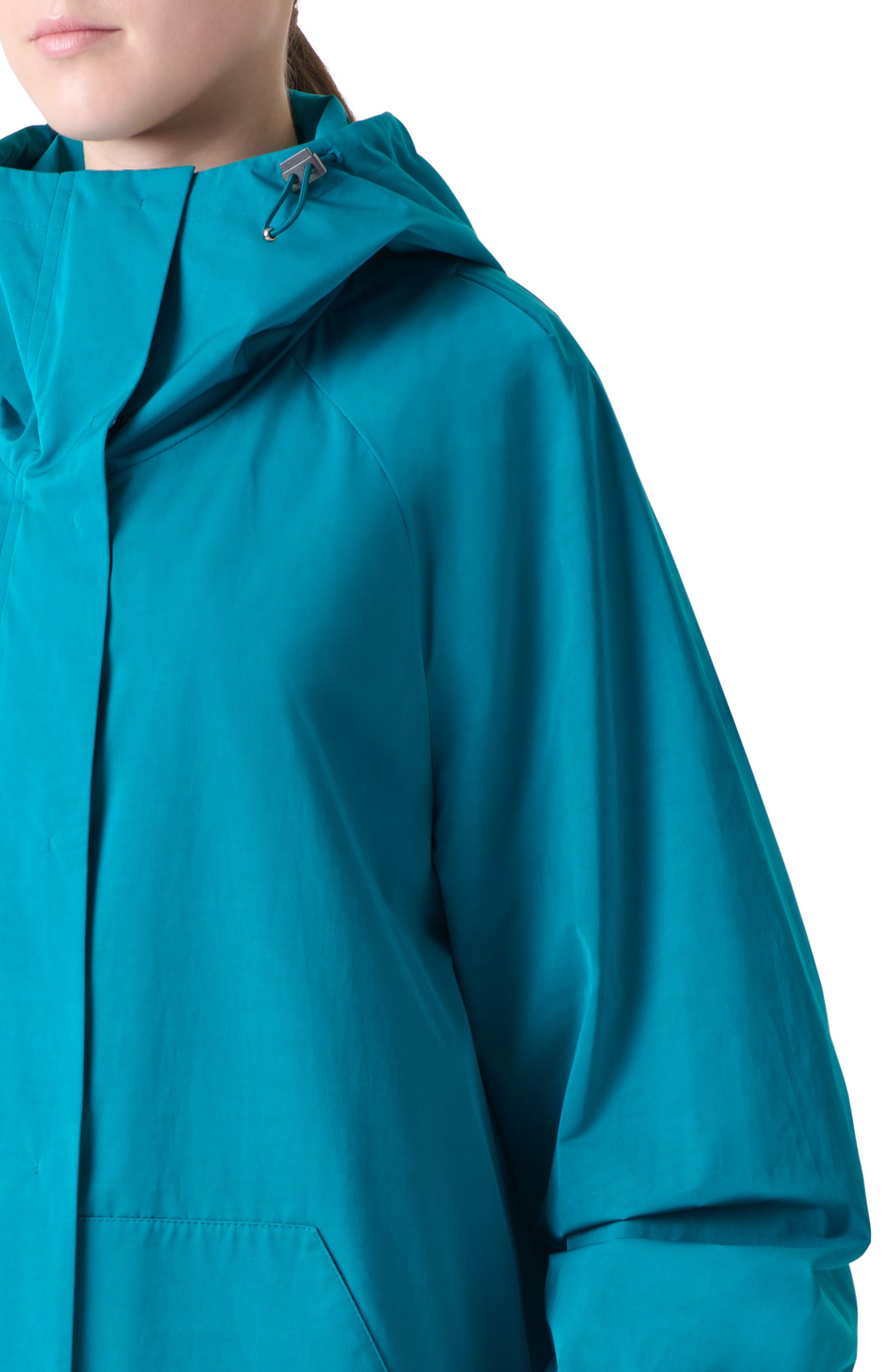 Akris Zachary Water Repellent Hooded Long Parka in Laguna Blue at Nordstrom - 4