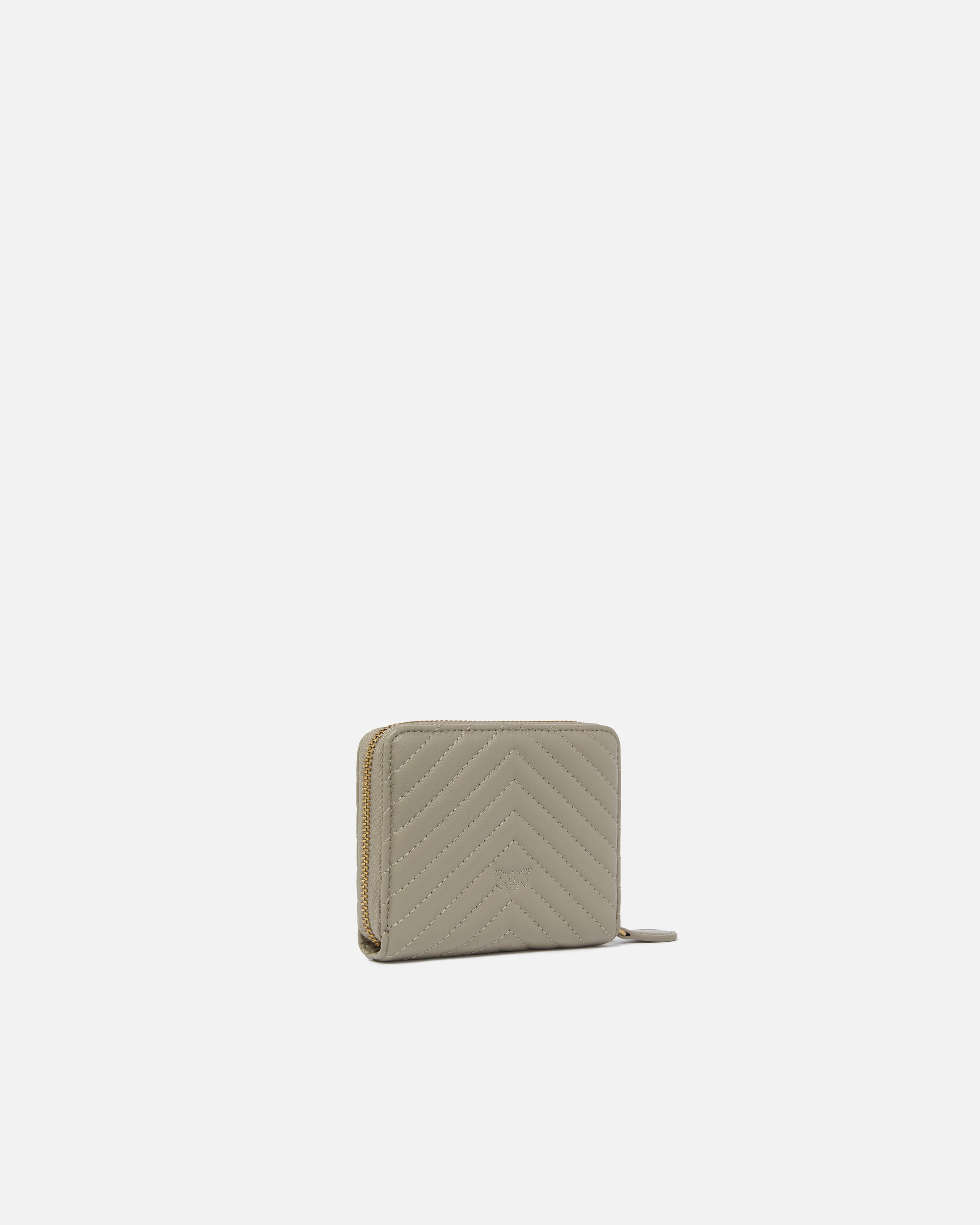 SQUARE QUILTED NAPPA LEATHER ZIP-AROUND PURSE - 4