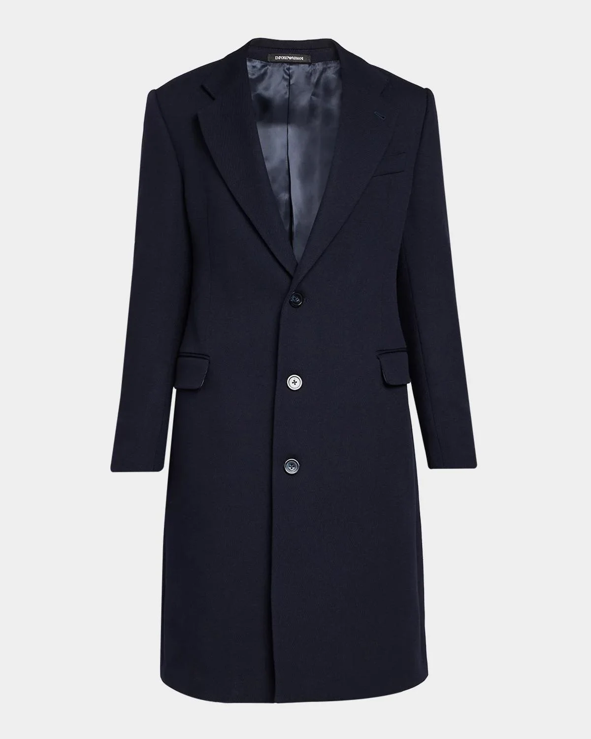 Men's Single-Breasted Wool Twill Top Coat - 1