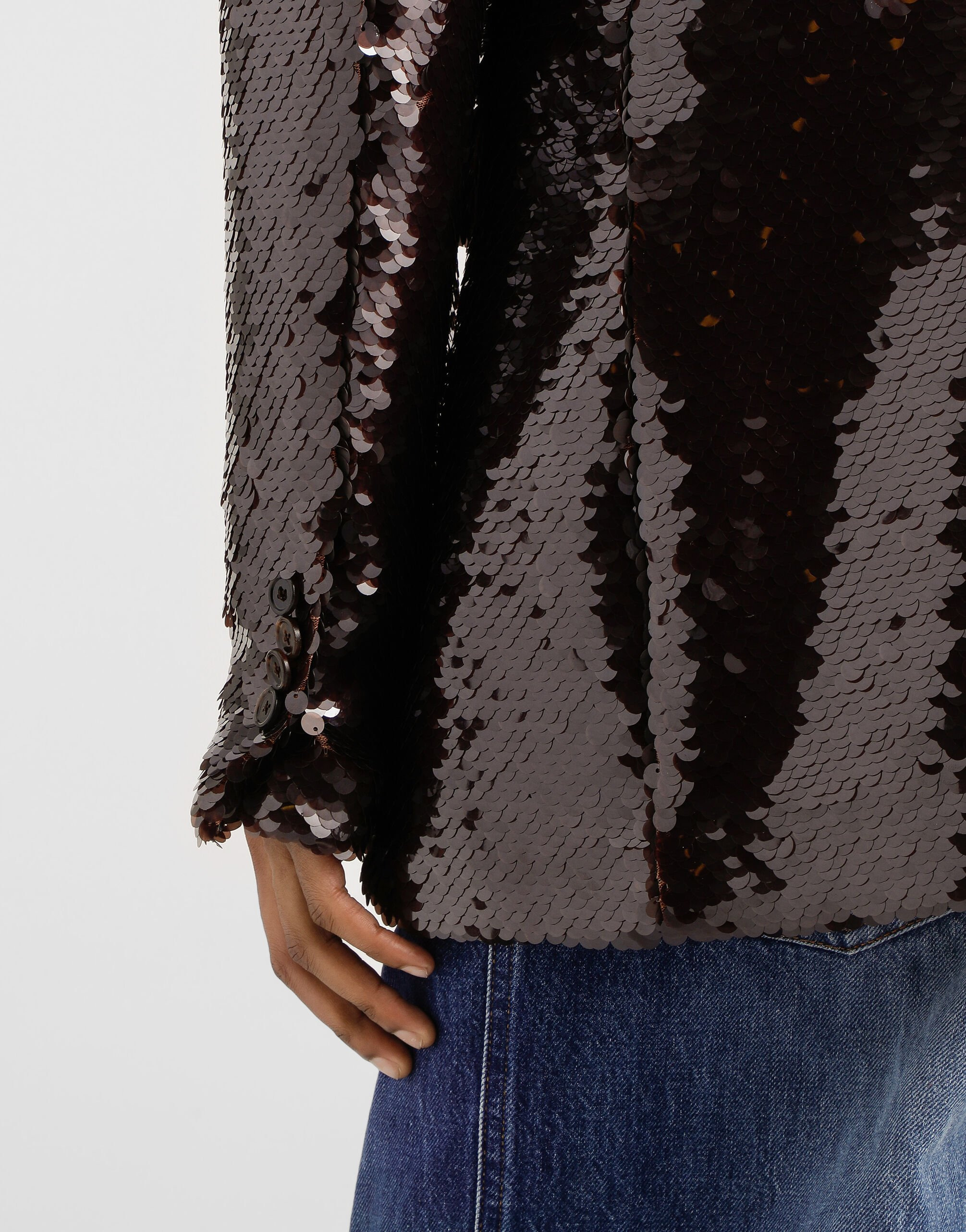 Single-breasted sequin jacket - 5