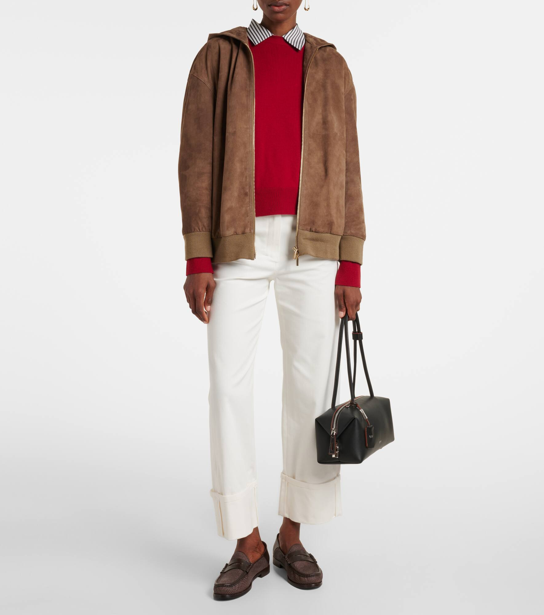 Suede zip-up hoodie - 2