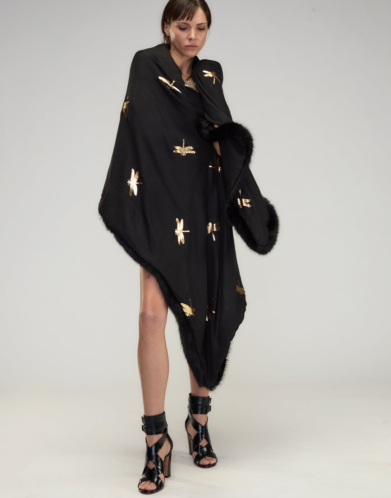 Faux Fur Trim Wrap - 2