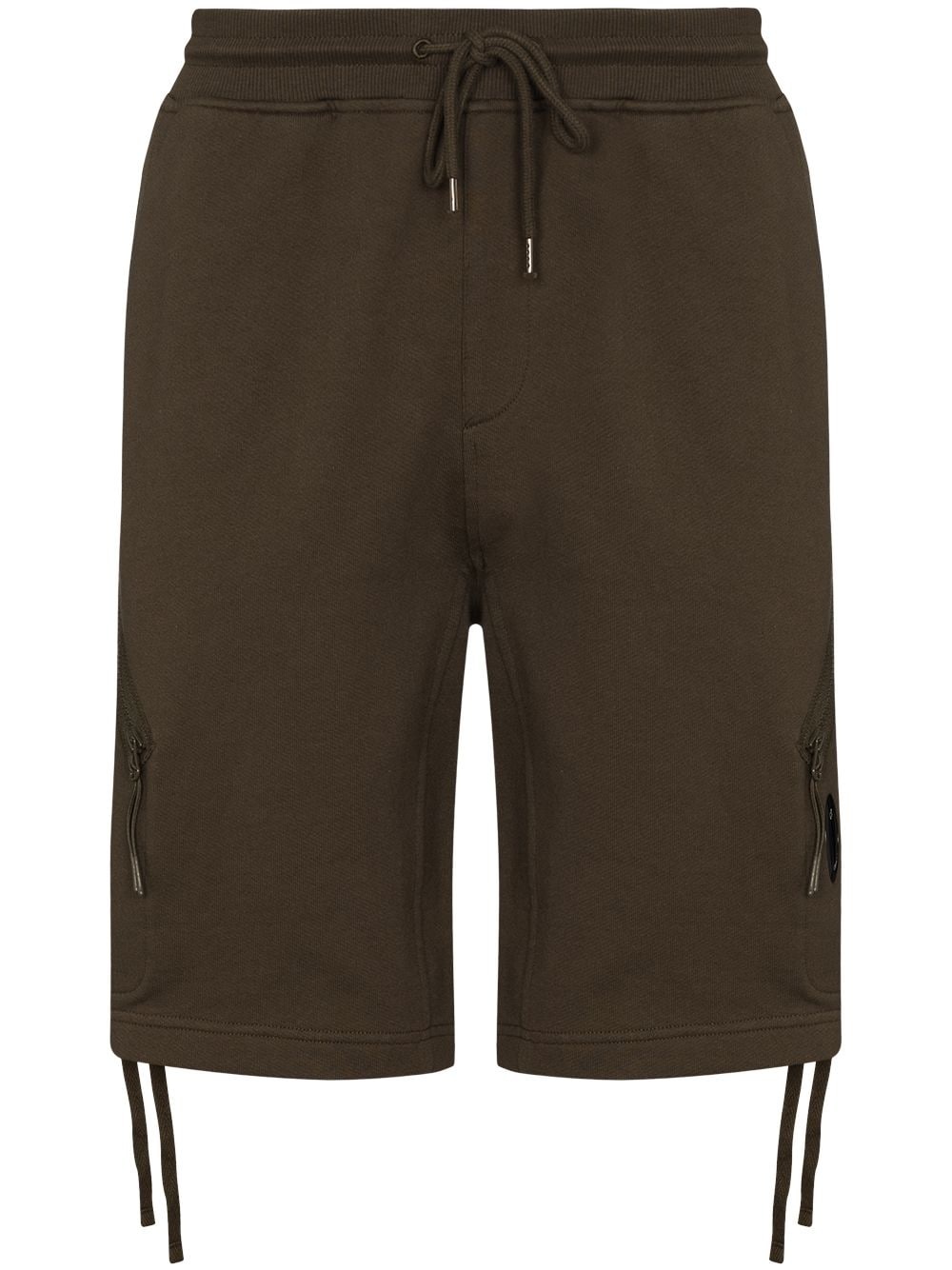 lens-detail drawstring track shorts - 1