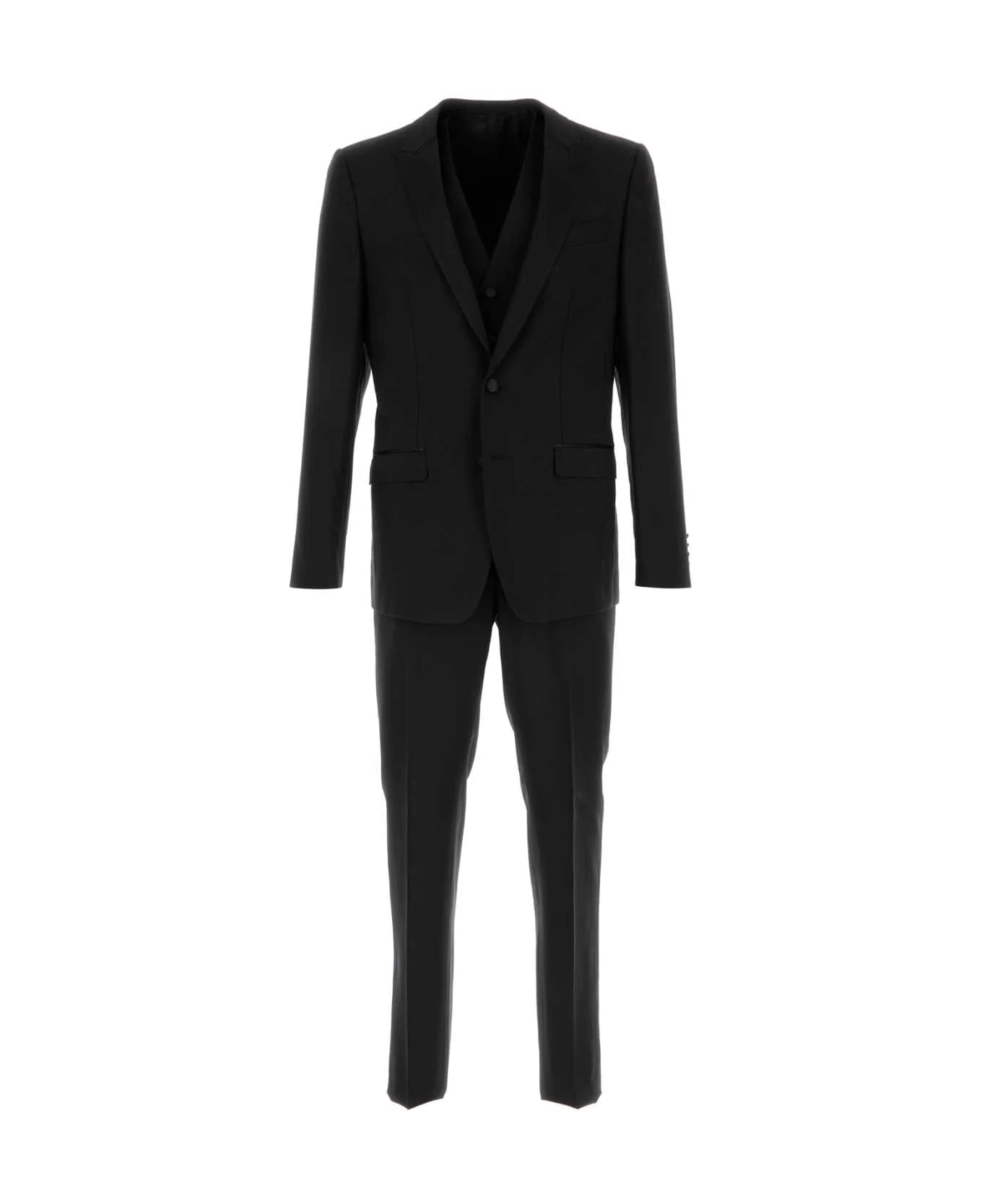 Black Wool Blend Suit - 1