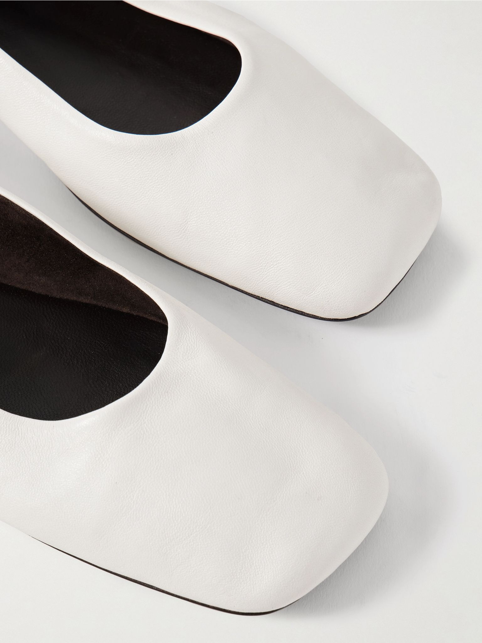 Leather ballet flats White - 4