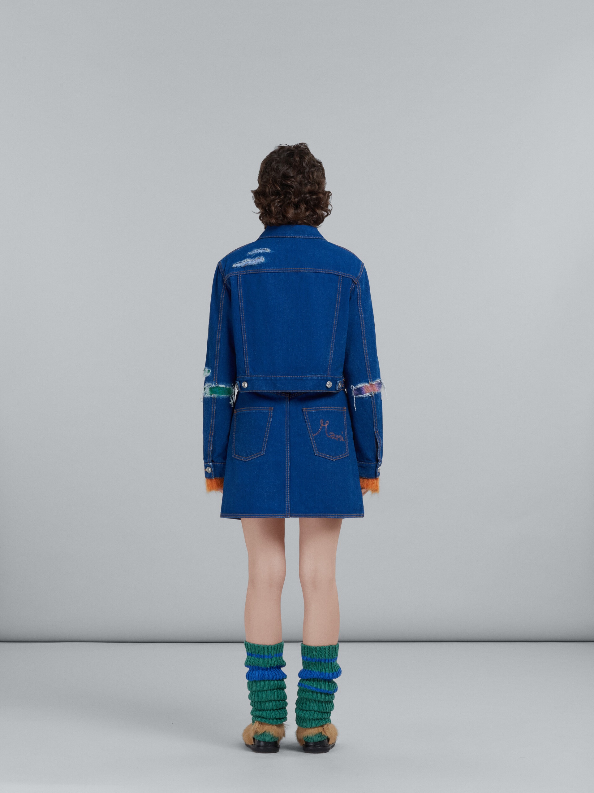 BLUE DENIM AND MOHAIR SKIRT - 3