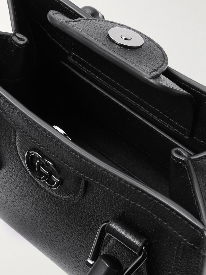 Diana mini textured-leather tote Black 5