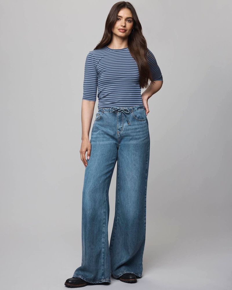 Splendid Bamboo Blend Stripe Quarter Sleeve Tee outlook