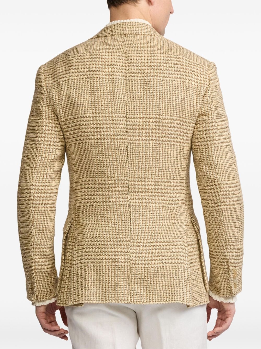 houndstooth-patterned blazer - 5