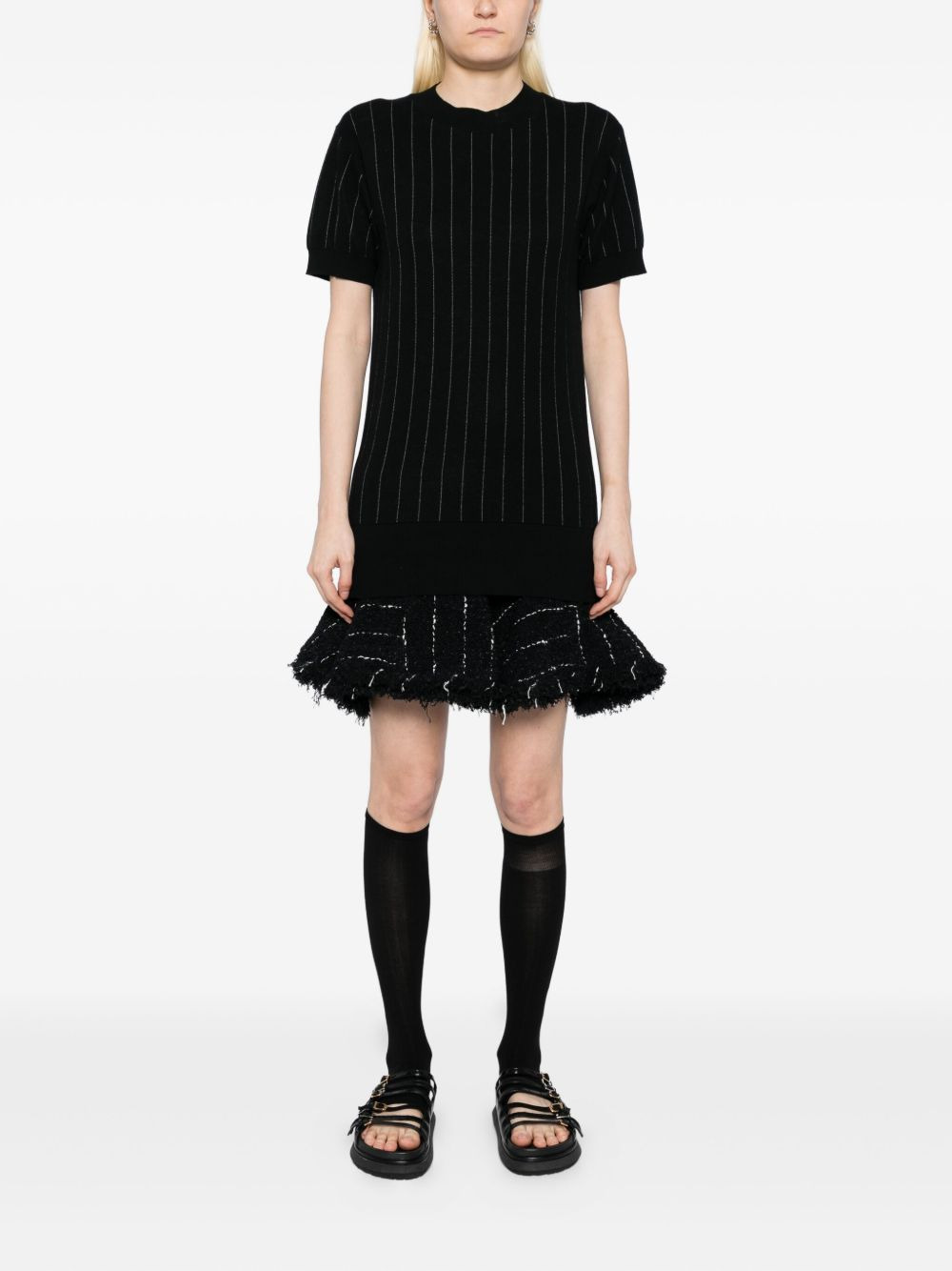tweed-knit ruffle dress - 2