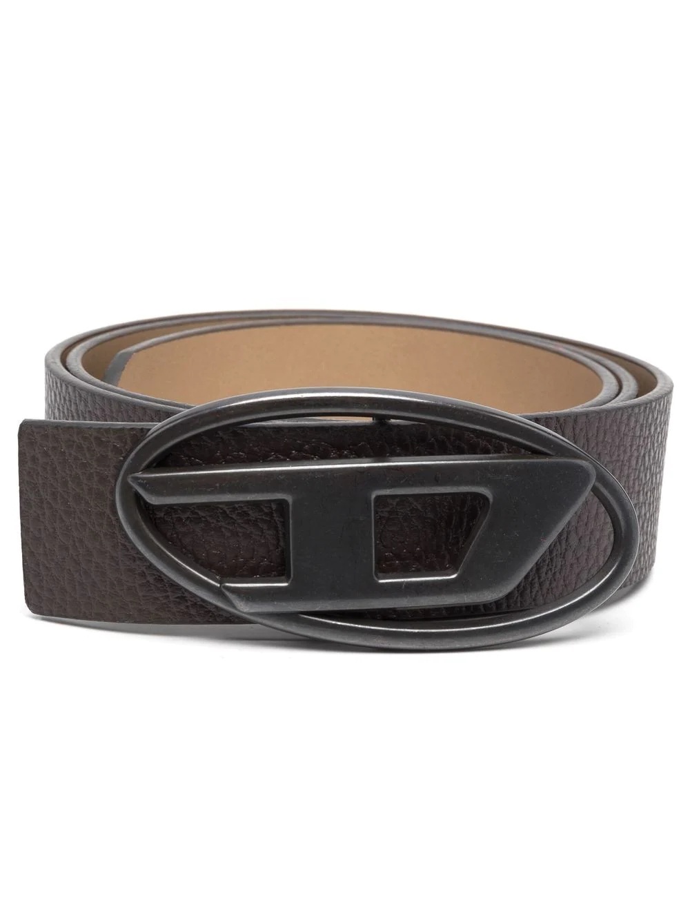 logo-buckle leather belt - 1