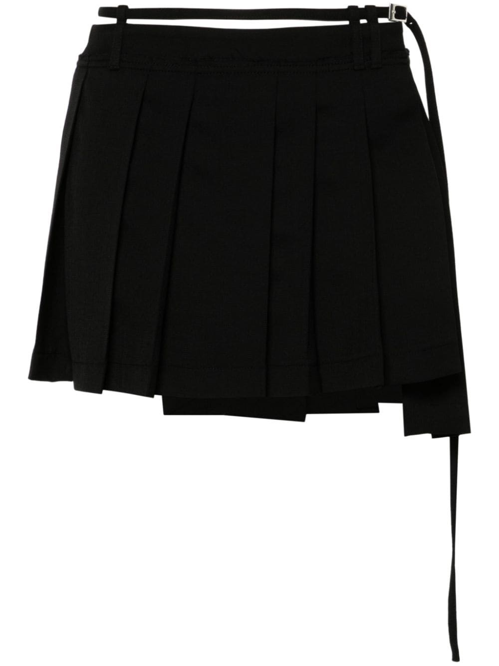 belted pleated miniskirt - 1