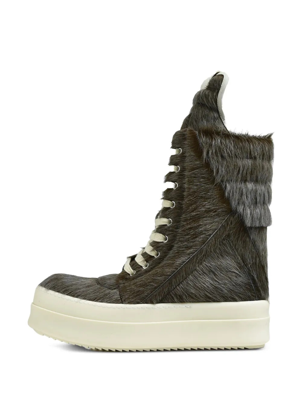 RICK OWENS - Men Unshaved Leather Mega Geobaskets - 2