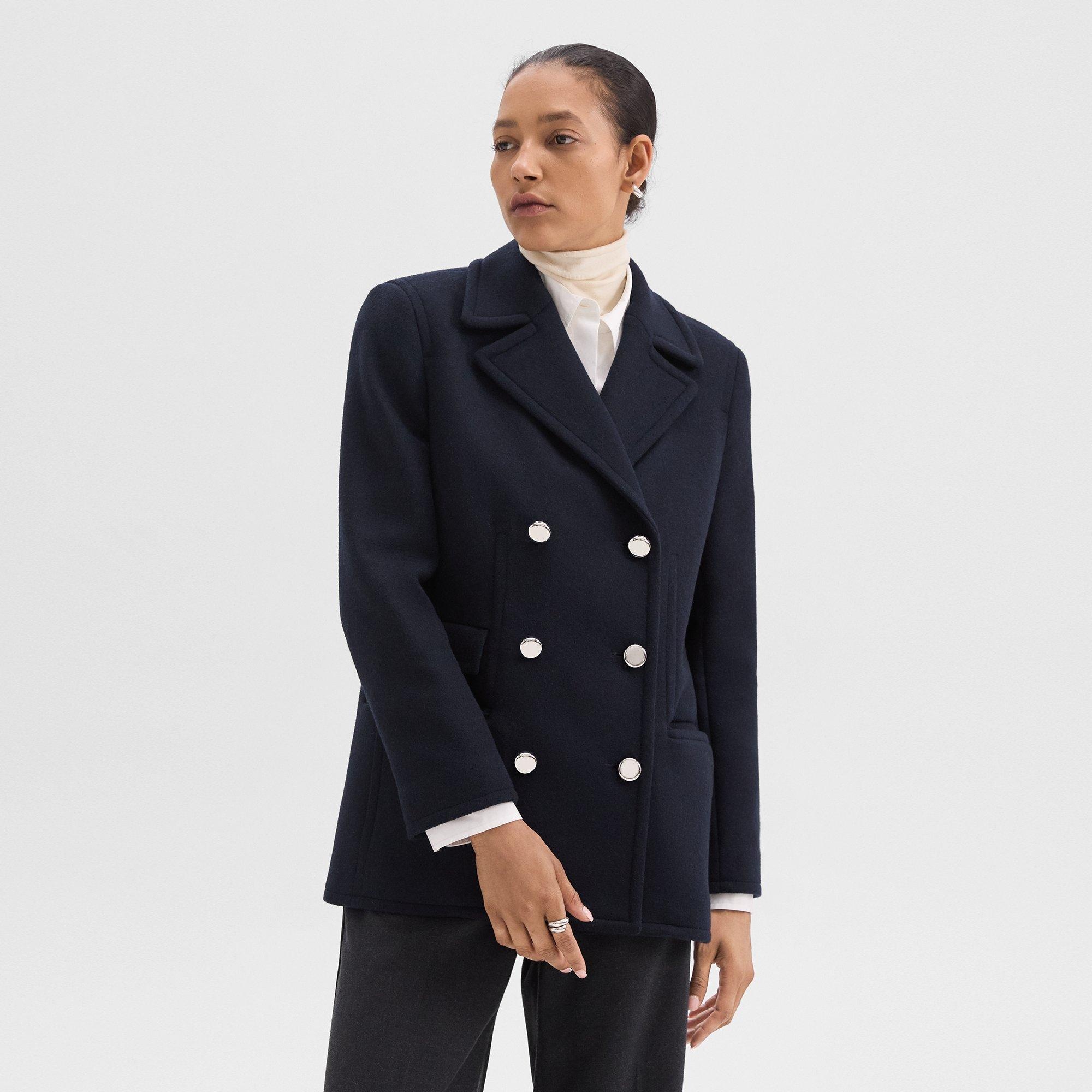 Peacoat Blazer in Recycled Wool-Blend Melton - 2