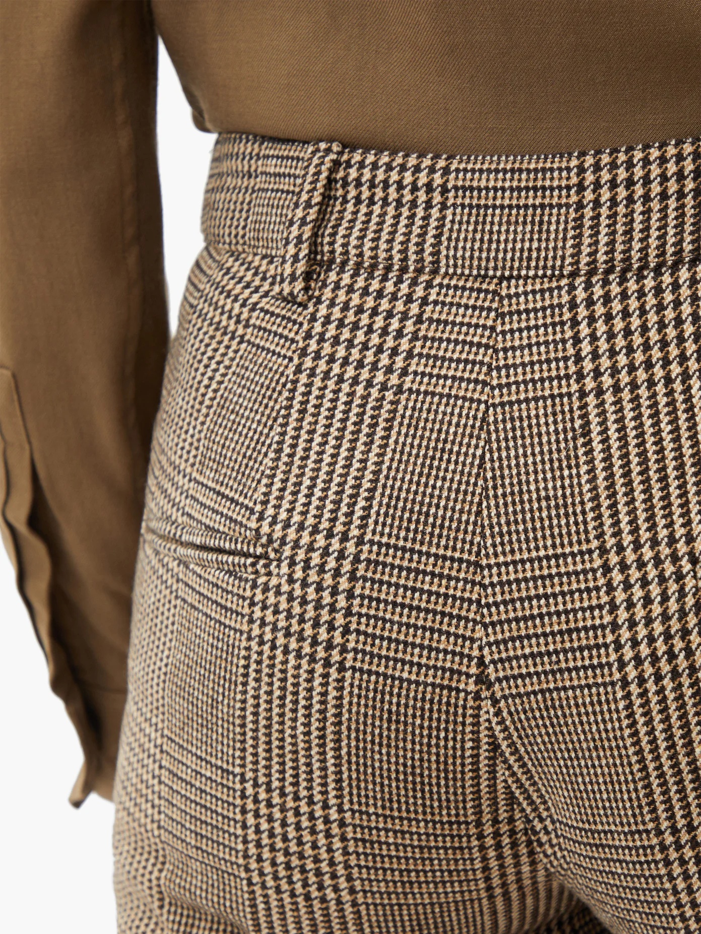 High-rise houndstooth wool-blend trousers - 4