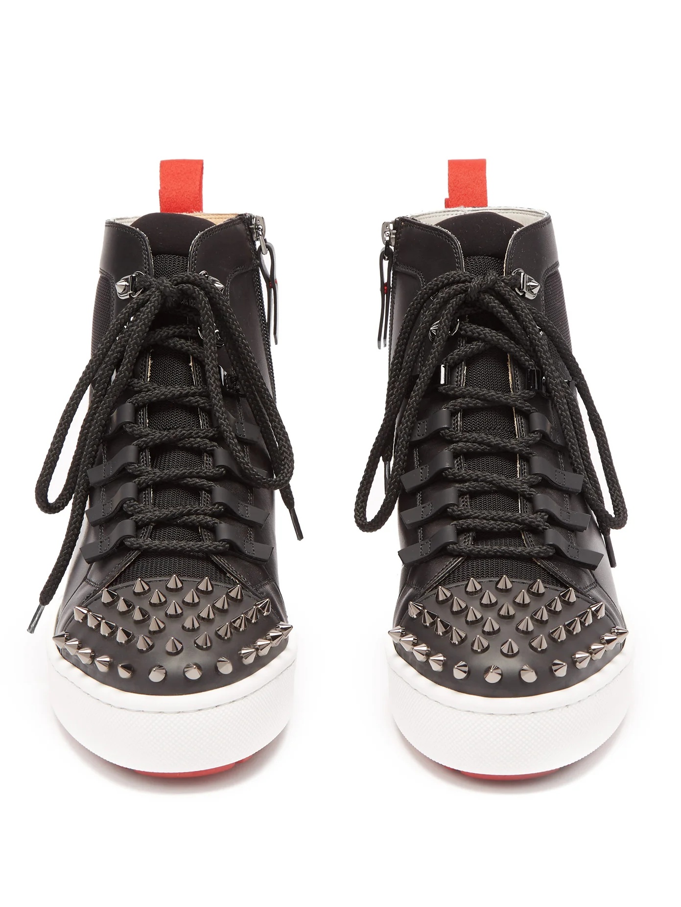 Smartic spike high-top leather trainers - 4