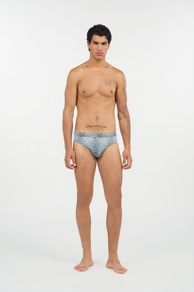 Roberto Cavalli Swim Briefs with Baby Jaguar Print outlook