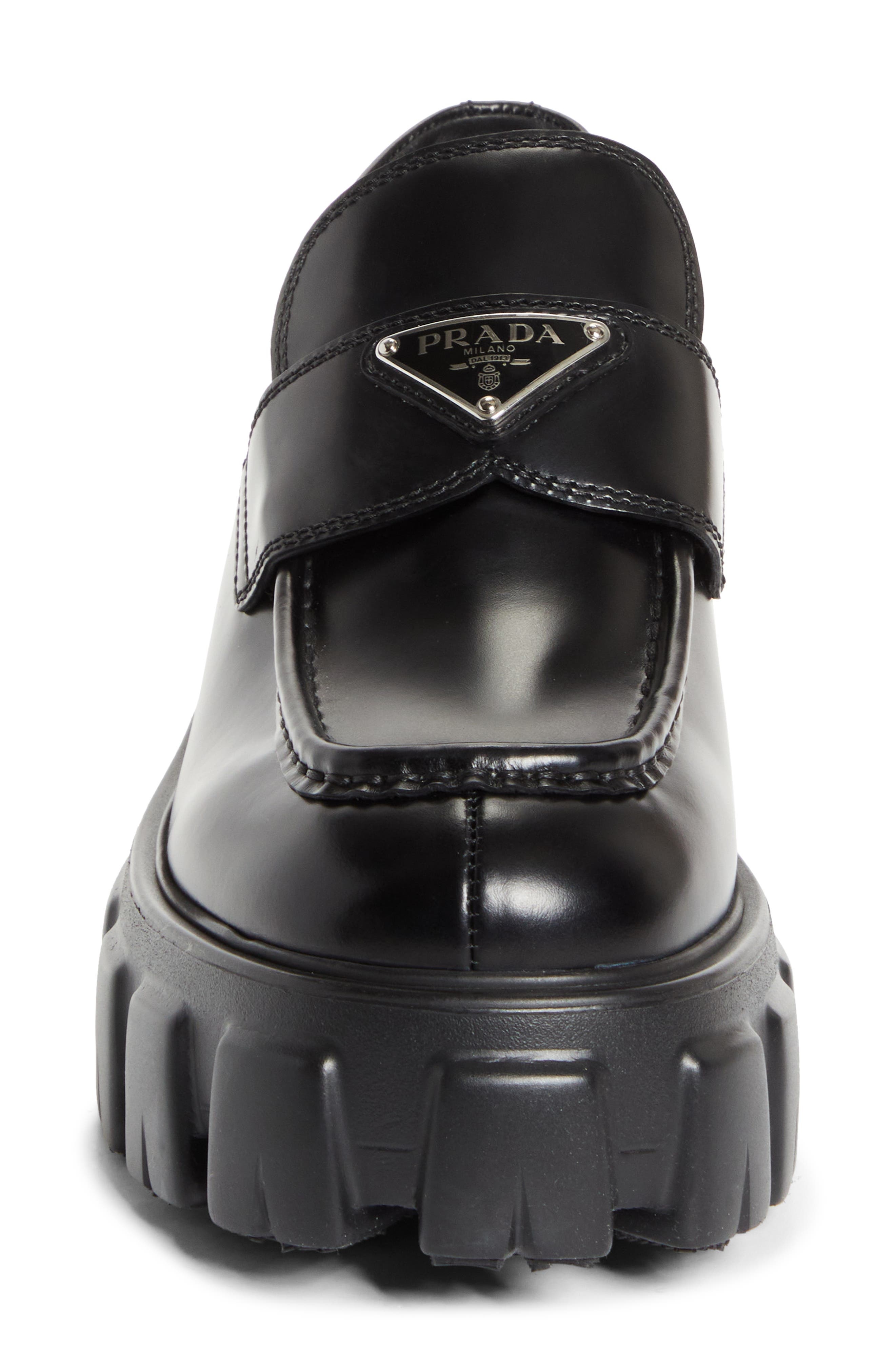 Prada Monolith Lug Sole Loafer in Nero at Nordstrom - 4