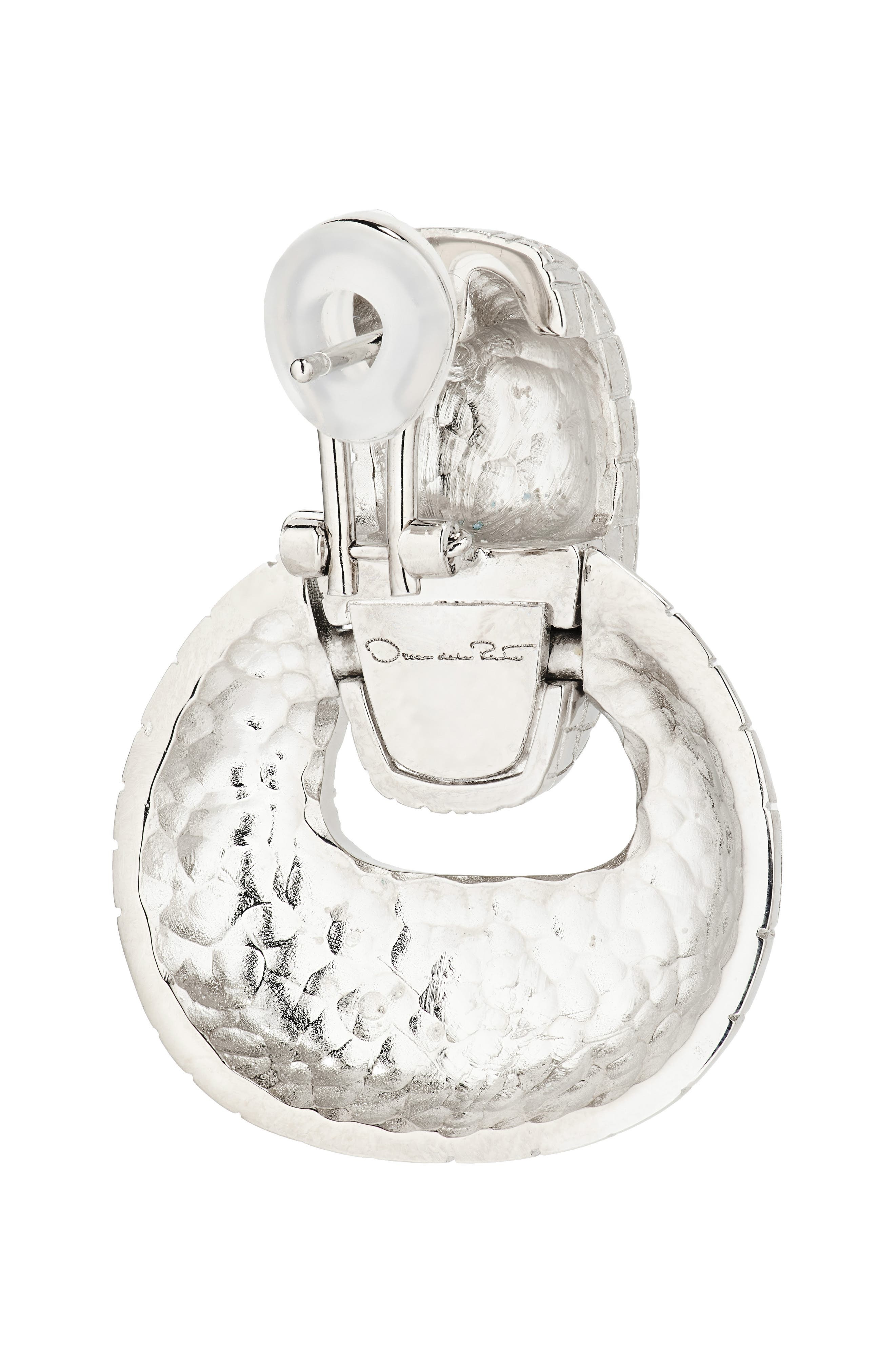 Oscar de la Renta Mosaic Texture Drop Earrings in Silver at Nordstrom - 5