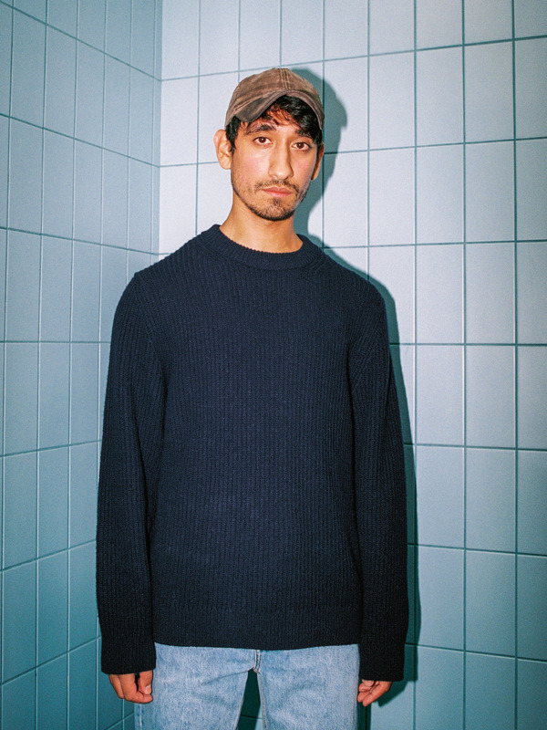 August Rib Cotton Sweater Navy - 2